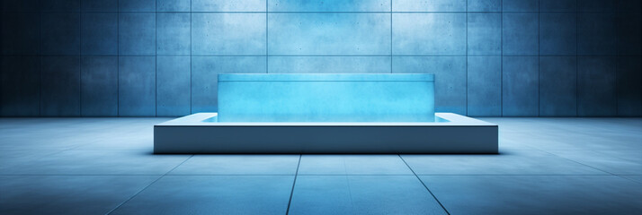 Blank digital screen wall and concrete floor background