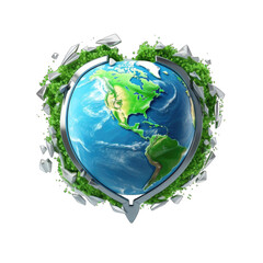 Earth surrounded by a protective shield, symbolizing the importance of health protection png