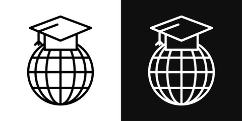 World University Icon Set. Vector Illustration