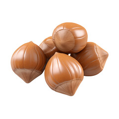 hazelnuts isolated on transparent background, png