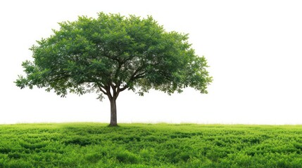 Fototapeta na wymiar wide green tree isolated on white background