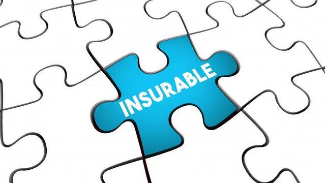 Insurable Vs Uninsurable Puzzle Get Insurance Policy Coverage Home Health Auto 3d Animation