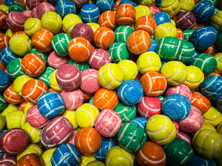 Fototapeta na wymiar Bubble gum tennis balls from the Grand Bazaar