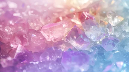 Fotobehang Colorful crystals, Crystal wallpaper as a background, Crystal Theme, Crystal background for text and presentations, Holiday background, Holiday Season © Markus