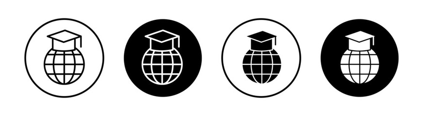 World University Vector Line Icon Illustration.