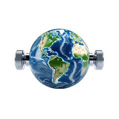 Earth-shaped dumbbell, highlighting the significance of fitness png