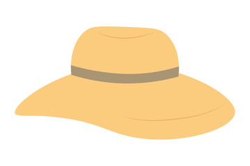 Beach hat in flat style