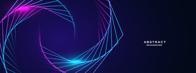 Naklejka premium Blue abstract background with spiral shapes. Technology futuristic template. Vector illustration.