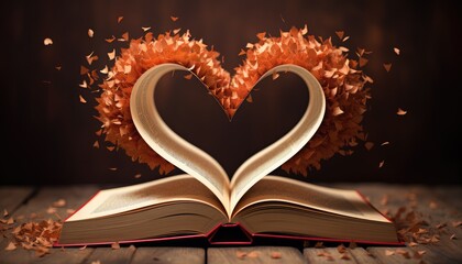 a book whose middle pages makes an heart shape