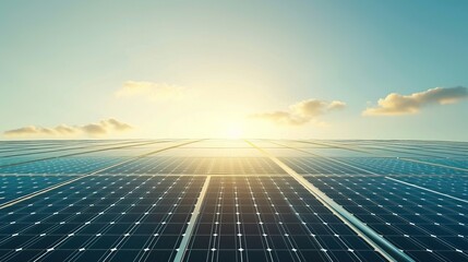 A solar panel basks in the glowing radiance of the sun, harnessing its energy to power a sustainable future.