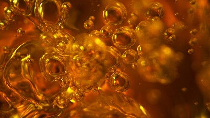 Abstract Golden Liquid Background, Macro shot. - 733410293