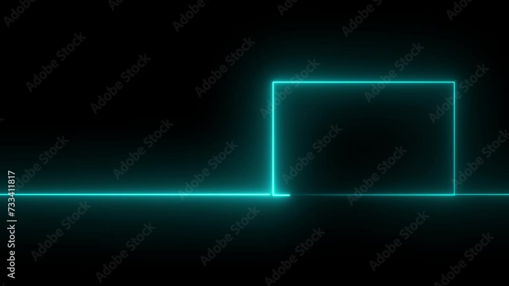 Poster abstract moving neon rectangle frame animation background