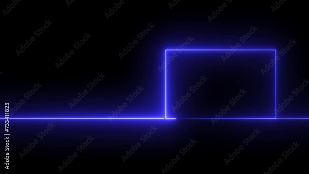Poster abstract moving neon rectangle frame animation background