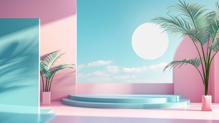 3d Memphis design-inspired background with minimalist aesthetics, infused with colorful and 3d retro elements.

