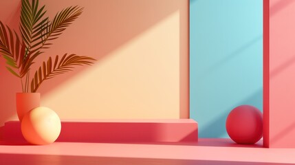 Memphis background with minimalist aesthetics 3d shape