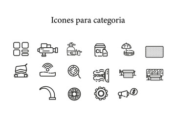 Icones para e-commerce de piscina