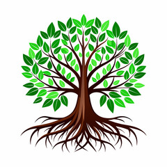 Tree with roots vector illustration