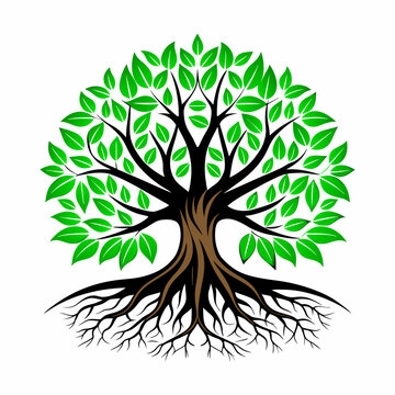 recommend clip art: Tree with roots vector illustration