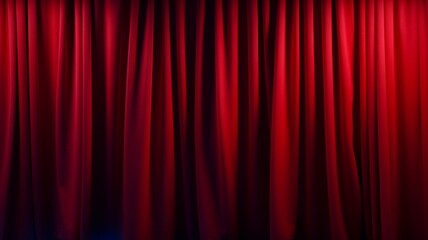 Elegant red velvet curtains on a theater stage, hinting at the beginning of a spectacular performance