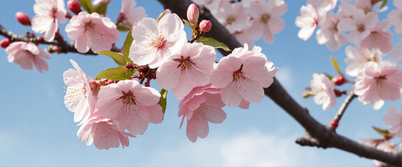 cutout on transparent png background of cherry blossom flowers and petals 