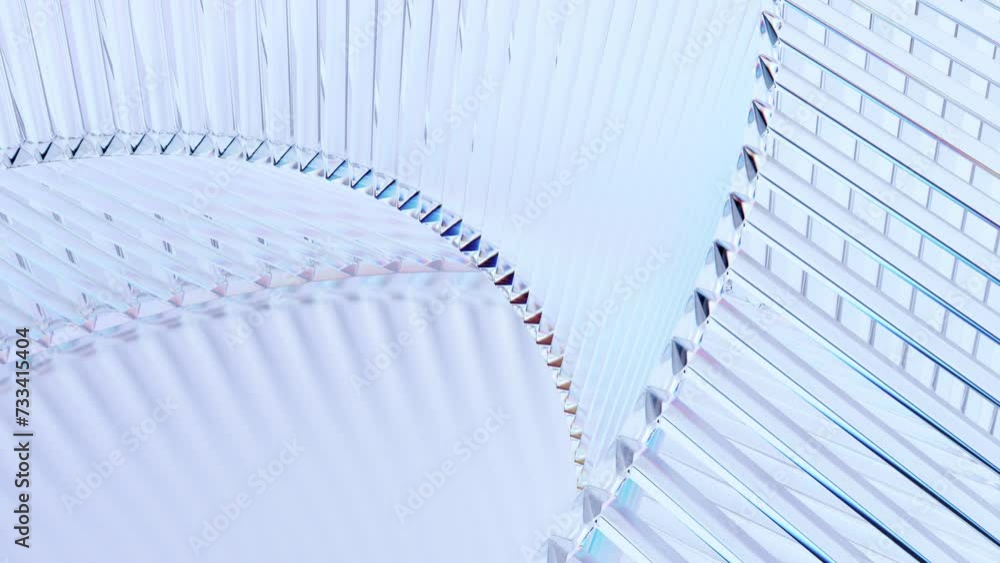 Poster abstract animation of rotating geometric structure, 3d render, 4k seamless looped video