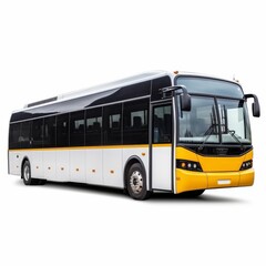 Sleek Bus Design: High-Resolution Photography on Clean White Background generative ai