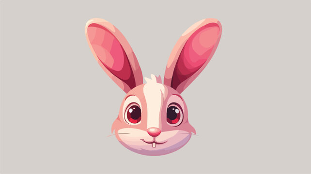 Easter bunny pink 2D cartoon character.