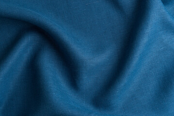 Dark blue linen textile background - 733417430
