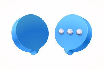 Conversation concept. Speech bubbles on white background. 3d vector illustration