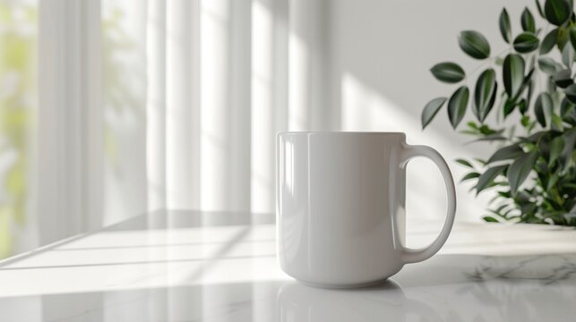 A clean mug showcased on a white background, presented in a 3D rendered mockup.
