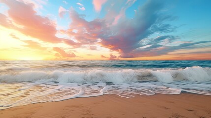 Pastel transitions that create the impression of summer sunset on the beach