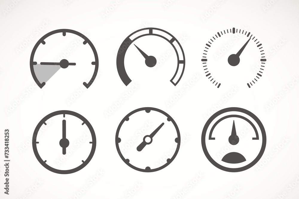 Poster different measure circle clockwise. vector illustration