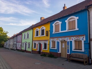 Coloured and decorated wine cellars in Southern Moravia - obrazy, fototapety, plakaty