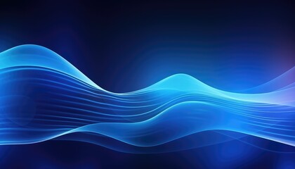 Abstract wave technology background with blue light smooth and flow