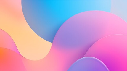 Modern abstract background with soft, overlapping curves in pastel colors. 