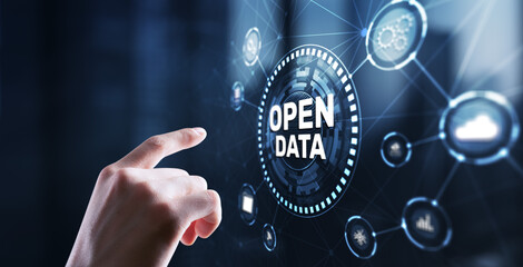 Open data api internet technology concept. Online documentation database