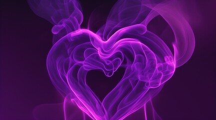 An alluring heart-shaped smoke against a dark background.