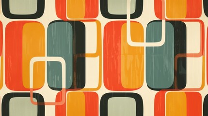 Abstract mid-century modern background with vintage warm colors.