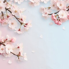 Obraz na płótnie Canvas Cherry blossom flower blooming. Pink sakura flower background. Pink cherry blossom, isolated Sakura tree branch. For card, banner, invitation, social media post, poster, mobile apps, advertising.