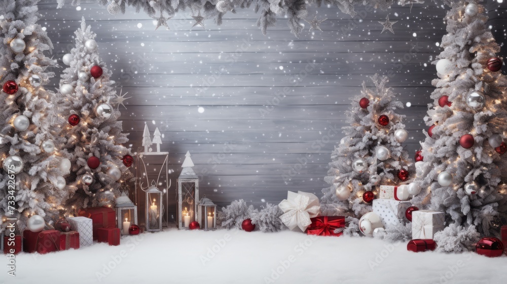 Poster Festive holiday backdrop exuding happy christmas cheer