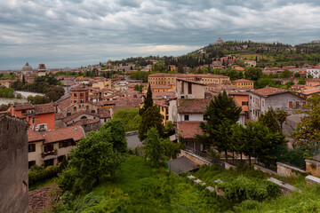 Fototapeta na wymiar Panoramic view of Verona from the air. Veneto region in Italy.