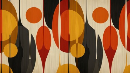Fototapeta premium Abstract mid-century modern background with vintage warm colors.