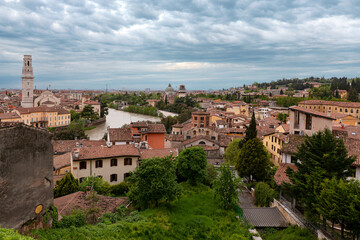 Obraz premium Panoramic view of Verona from the air. Veneto region in Italy.