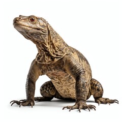 Fototapeta premium a Varanus komodoensis, studio light , isolated on white background