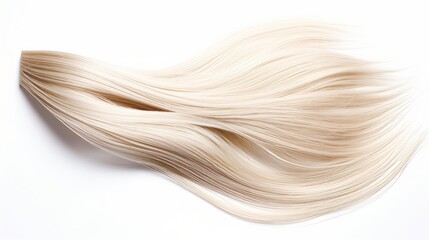 Isolated strands of platinum blonde hair