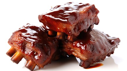 Saucy Delight: A Mesmerizing Stack of BBQ Ribs Tempt the Taste Buds