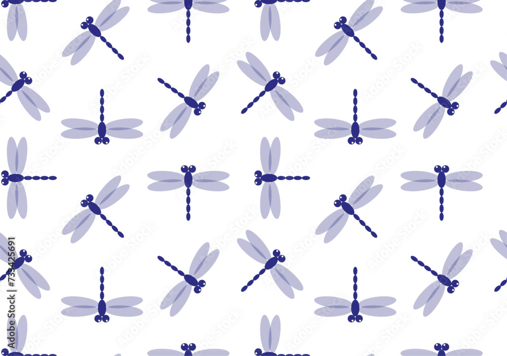 Poster summer abstract seamless pattern with dragonfly insects ornament. simple minimalistic print. childis