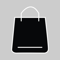 Bag shopping vector icon. Shopping bag vector in flat style on light white background. Vector illustration. Eps file 257.