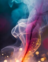 Fluid smoke and lights. Abstract background composition	
