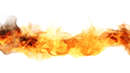 Fotobehang A fire flame isolated on white background png © Love Muhammad